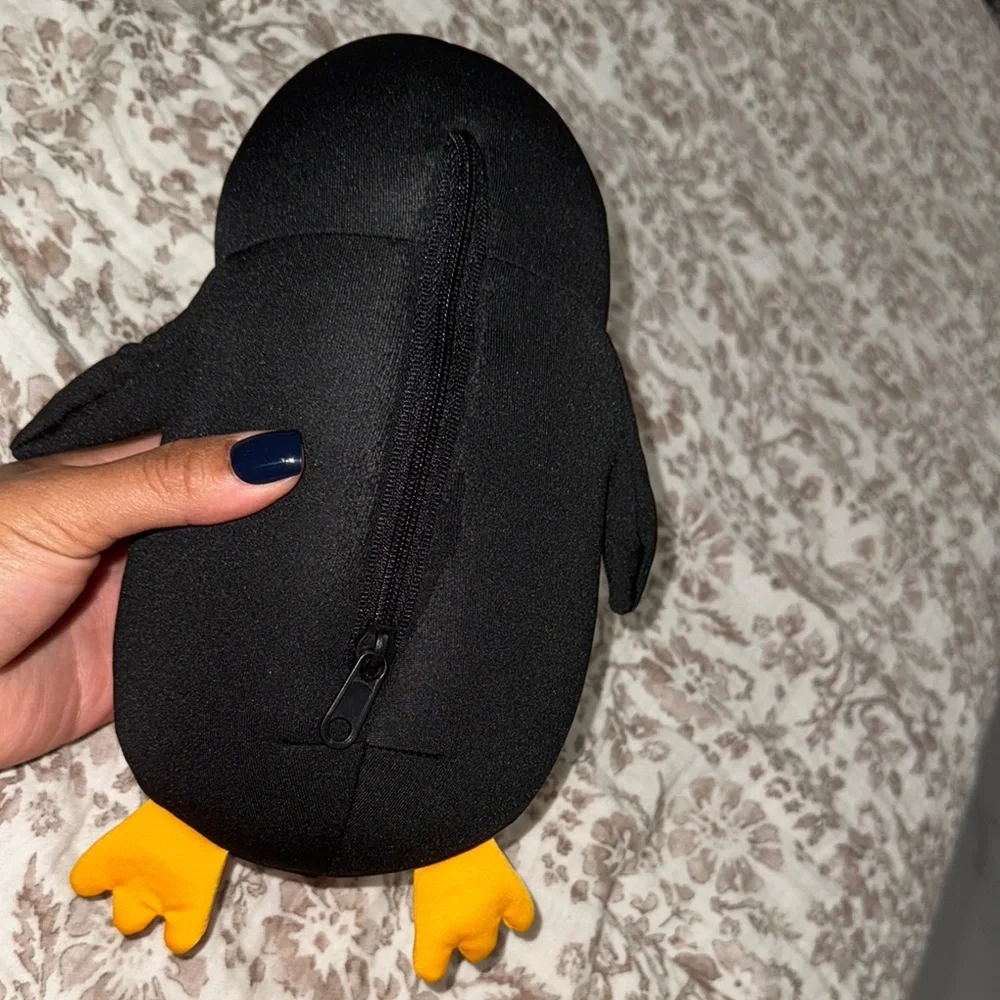 Plush Penguin Bird Toy/ converts to travel pillow- Black and White